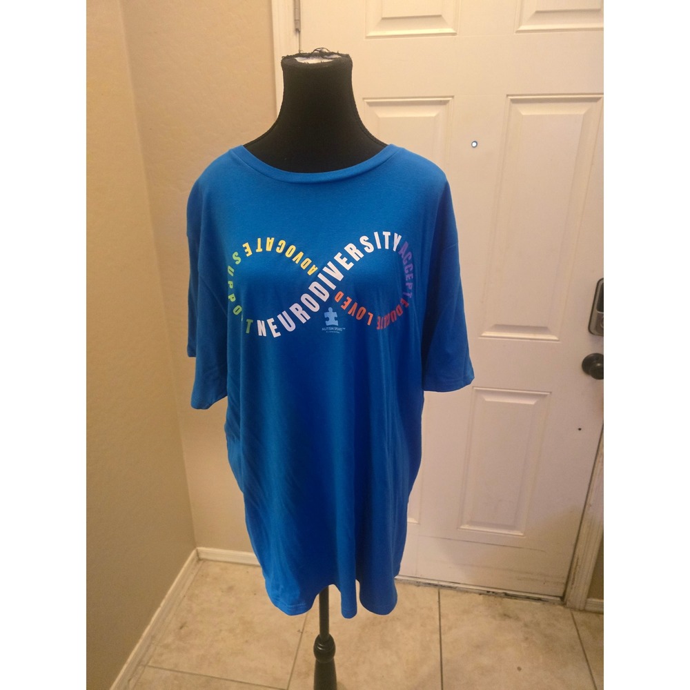 Autism Speaks Neurodiversity Graphic T-Shirt Blue Mens 2XL Infinity Symbol Tee